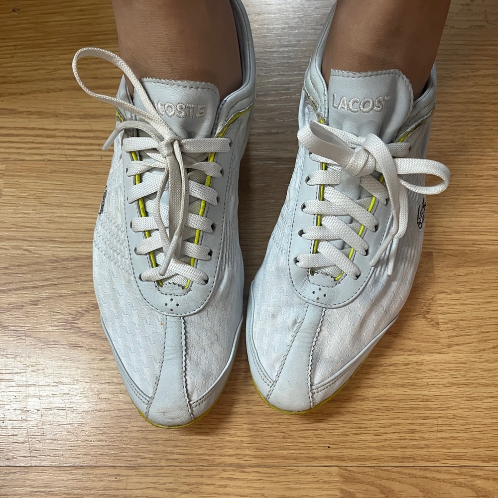 LACOSTE Sport Sneaker Compression Leather Trainer Retro Shoe Travel Compact Gym